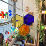 Extra Large 3-Piece Stained Glass Honeycomb Cluster (Multiple Pieces Available!)