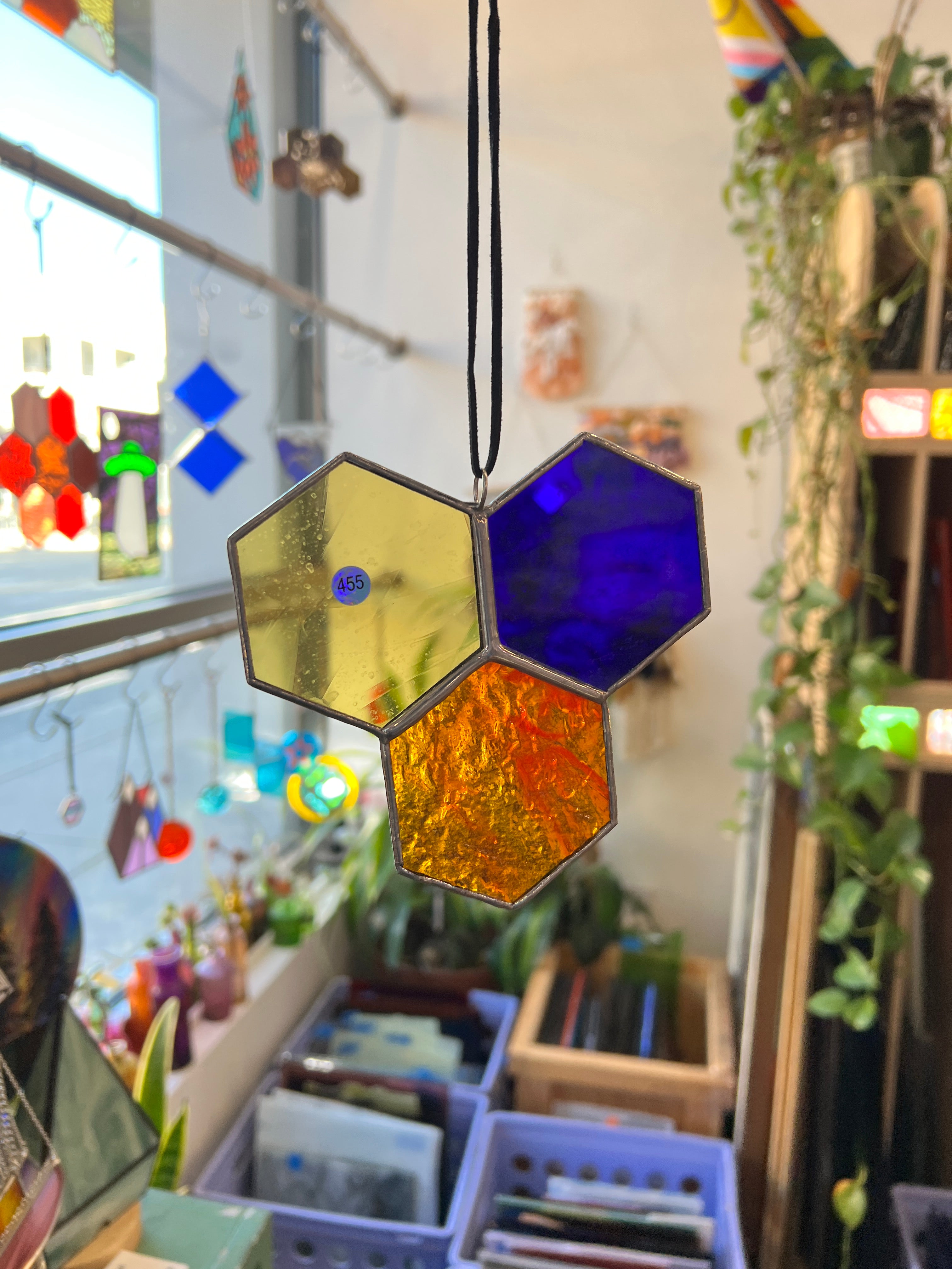 Extra Large 3-Piece Stained Glass Honeycomb Cluster (Multiple Pieces Available!)