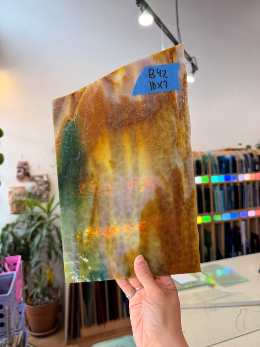 Mixed Mottled Multicolor Sheet Glass Colorado Glassworks