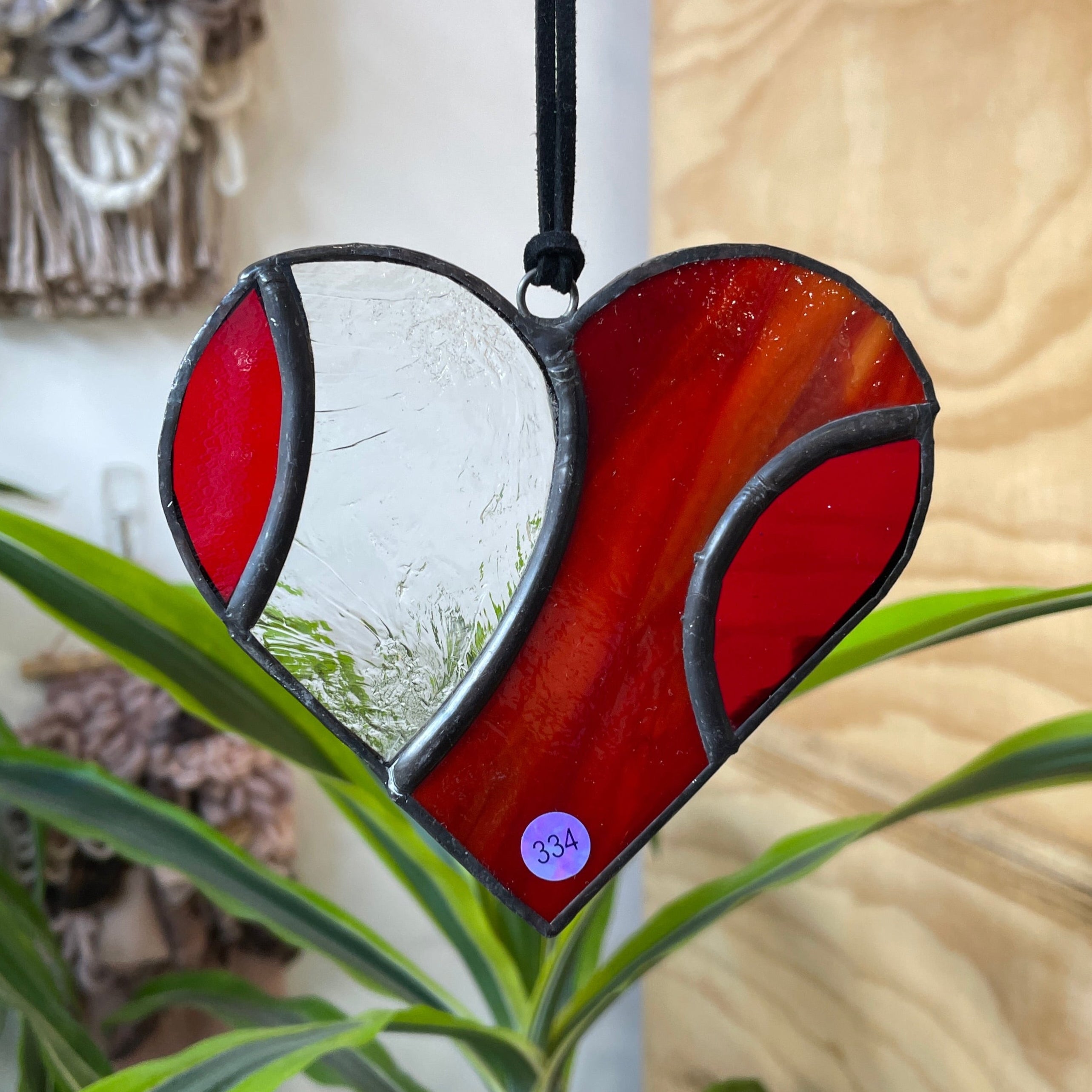 Red and Clear Heart Colorado Glass Works