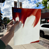Lamberts Mouth Blown Red & White Opaque on Clear S54 Sheet Glass Colorado Glassworks LA58 (8x11in)  