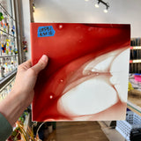 Lamberts Mouth Blown Red & White Opaque on Clear S54 Sheet Glass Colorado Glassworks LA59 (10x9.5in)  