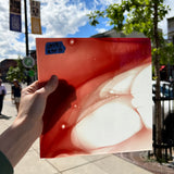 Lamberts Mouth Blown Red & White Opaque on Clear S54 Sheet Glass Colorado Glassworks   