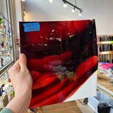 Lamberts Mouth Blown Red & White Opaque on Clear S54 Sheet Glass Colorado Glassworks   