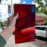 Lamberts Mouth Blown Red & White Opaque on Clear S54 Sheet Glass Colorado Glassworks   