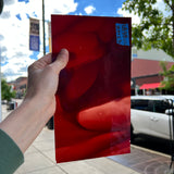Lamberts Mouth Blown Red & White Opaque on Clear S54 Sheet Glass Colorado Glassworks   