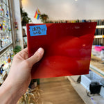 Lamberts Mouth Blown Red & White Opaque on Clear S54 Sheet Glass Colorado Glassworks LA53 (6x5in)  