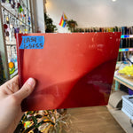 Lamberts Mouth Blown Red & White Opaque on Clear S54 Sheet Glass Colorado Glassworks LA54 (6.5x5.5in)  