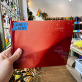 Lamberts Mouth Blown Red & White Opaque on Clear S54 Sheet Glass Colorado Glassworks LA54 (6.5x5.5in)  
