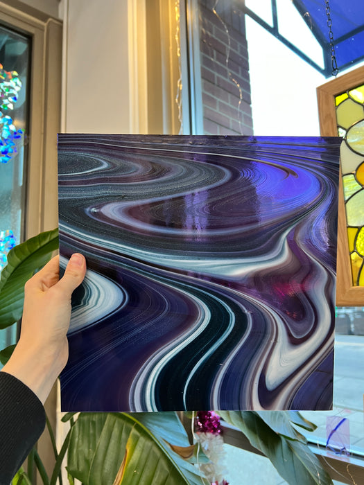 Phantom Galaxy Fuser's Reserve by Oceanside Fusible 96 COE Sheet Glass Colorado Glassworks 12x12in  