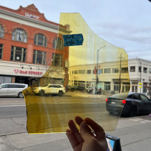 Yellow Clear Streaky Hartley Wood Sheet Glass Colorado Glassworks