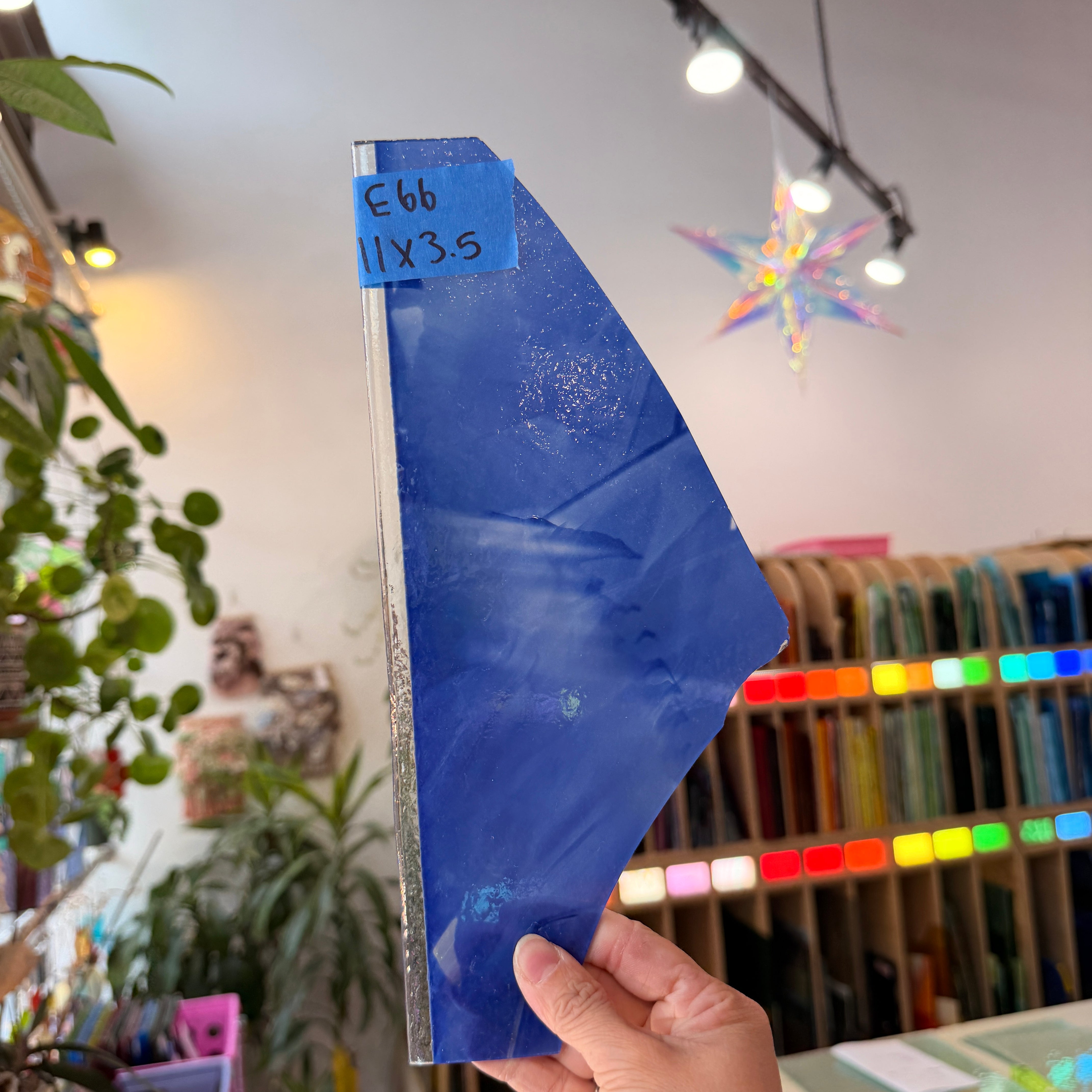 Rare Mixed Blue White Wasser Glass Sheet Glass Colorado Glassworks