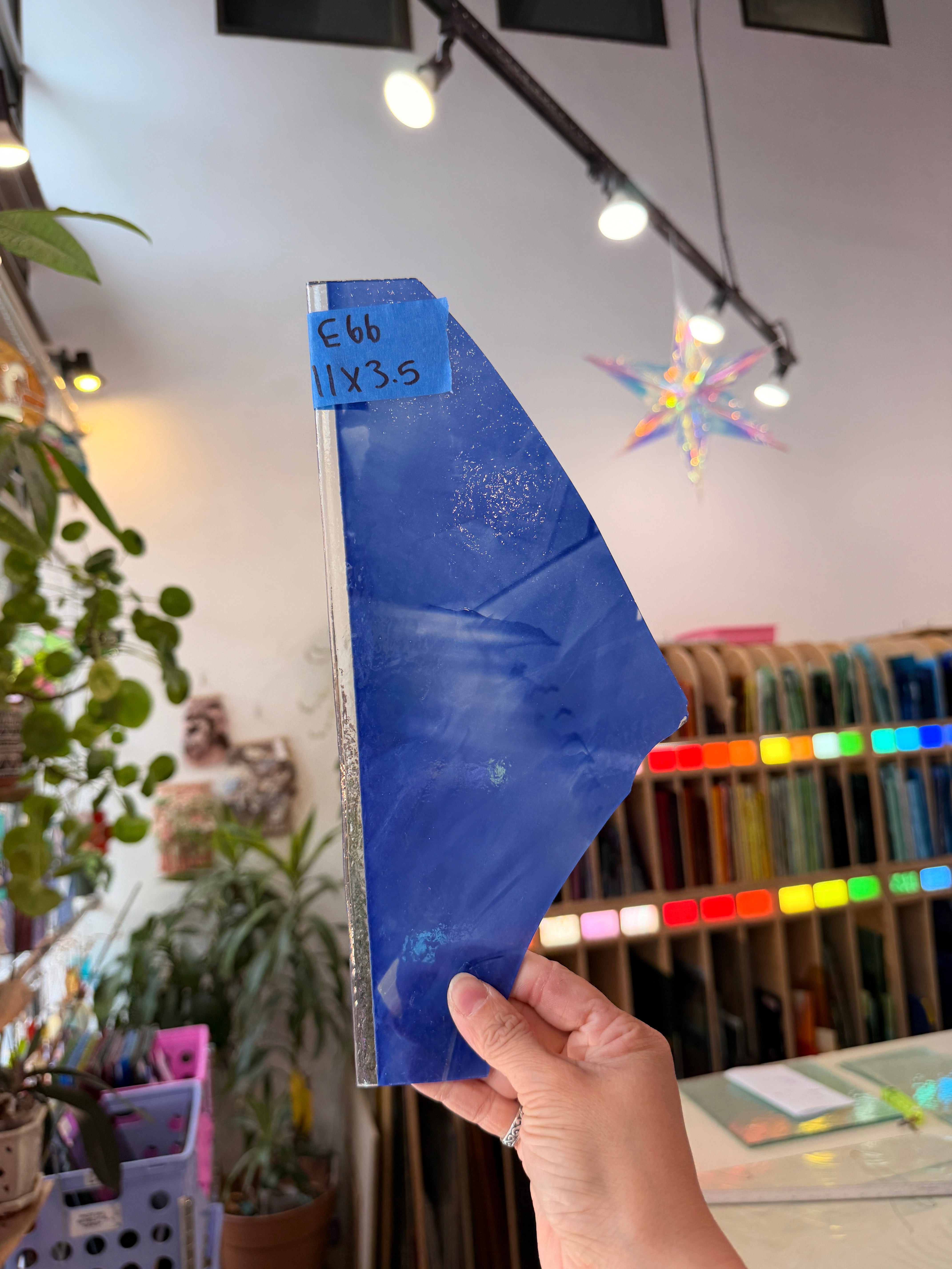 Rare Mixed Blue White Wasser Glass Sheet Glass Colorado Glassworks