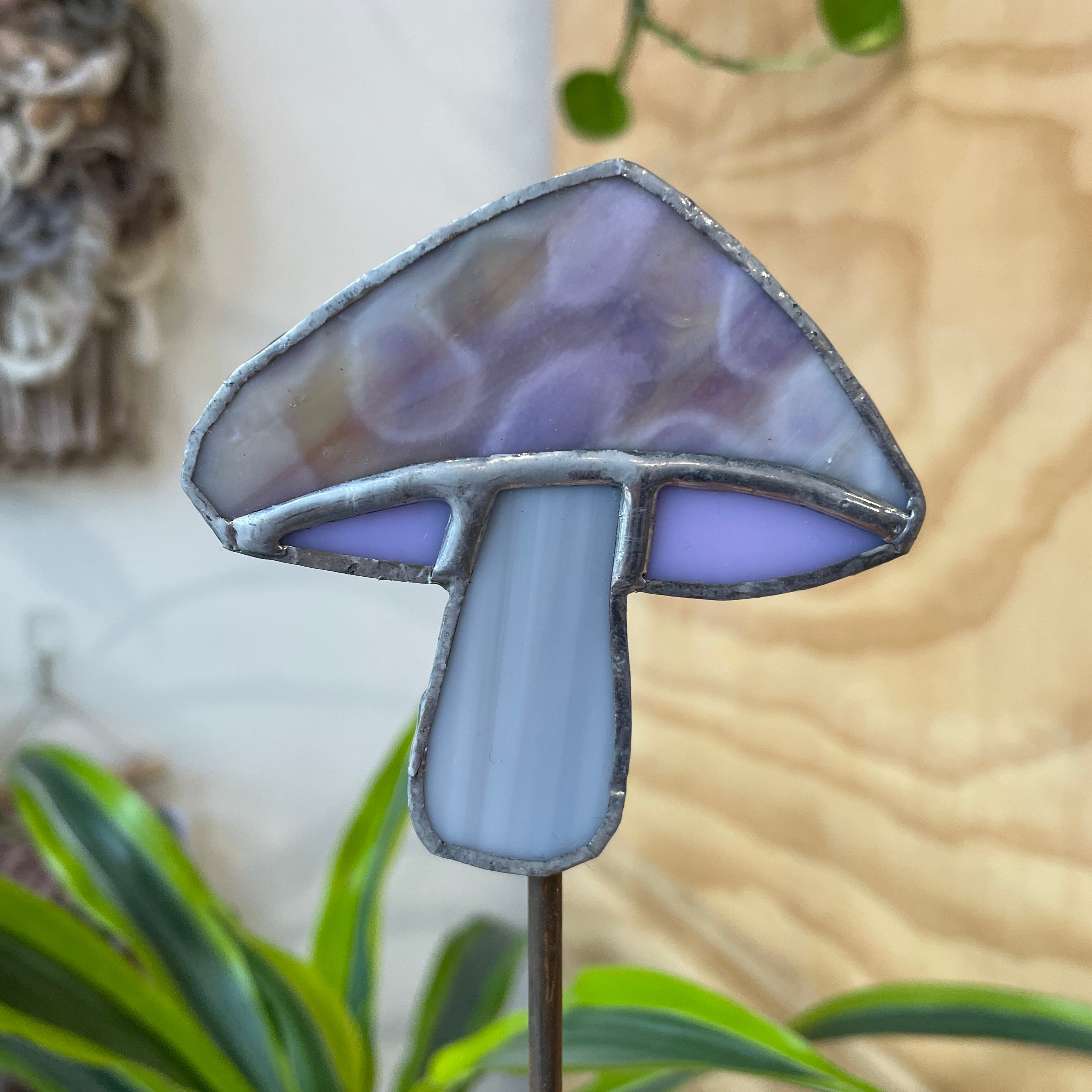 Purple Mushroom Plant Stake Colorado Glass Works