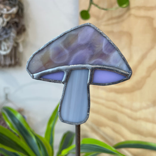 Purple Mushroom Plant Stake Colorado Glass Works
