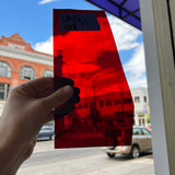 Lamberts Mouth Blown Red on Green Variegated SV158 Sheet Glass Colorado Glassworks   