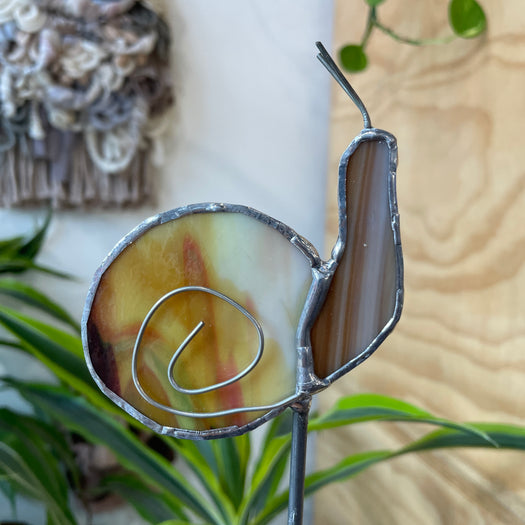 Tan Snail Plant Stake Colorado Glass Works