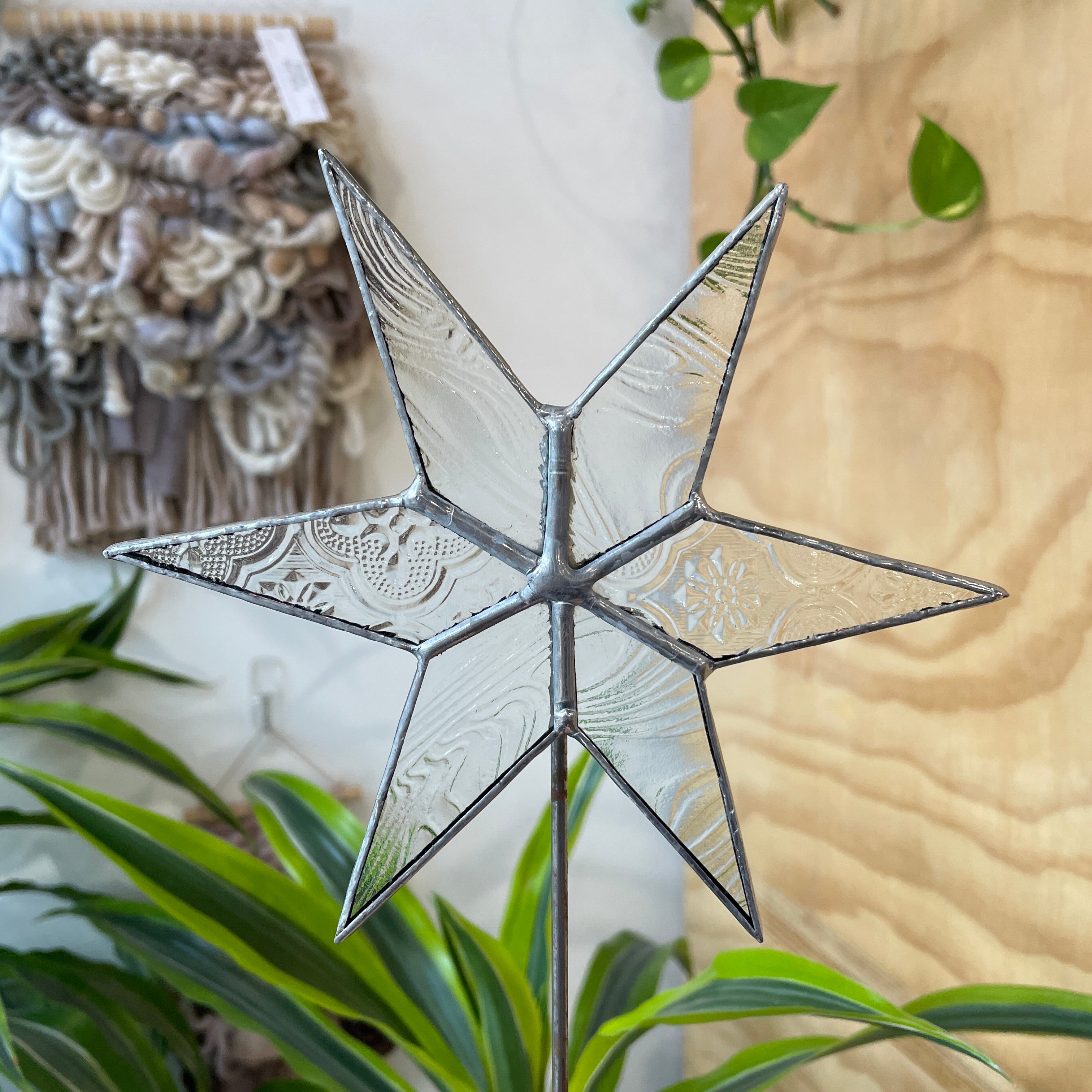 Clear Star Plant Stake Colorado Glass Works