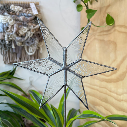 Clear Star Plant Stake Colorado Glass Works