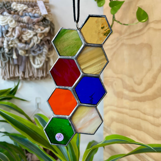 Rainbow Honeycomb Cluster Colorado Glass Works