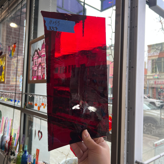 Red on Clear Misc. Flash Glass Sheet Glass Colorado Glassworks