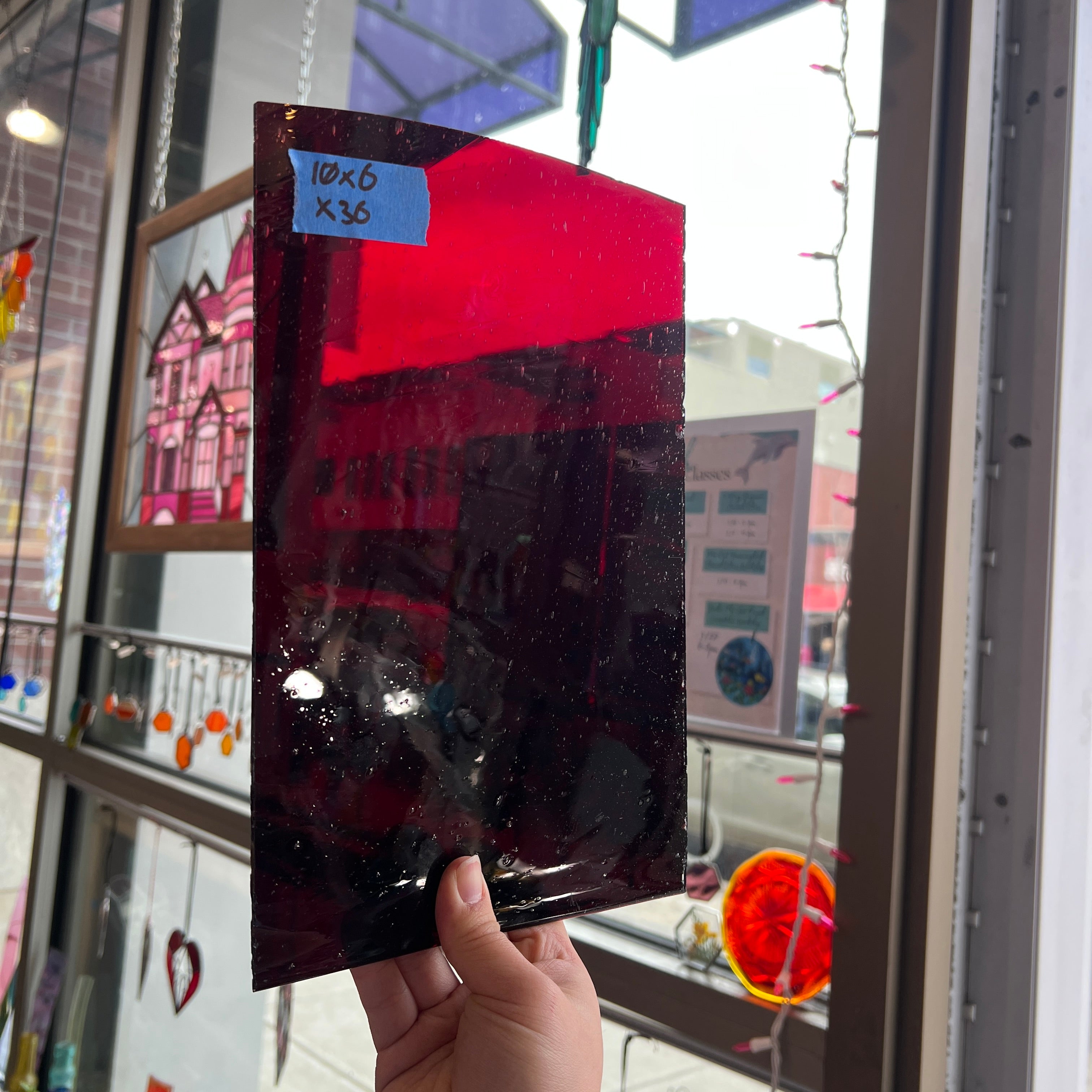 Red on Clear Misc. Flash Glass Sheet Glass Colorado Glassworks