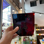 Lamberts Mouth Blown Red on Green Variegated SV158 Sheet Glass Colorado Glassworks LA202 (5x5in)  