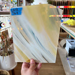 Lamberts Mouth Blown Special Yellow Opaque on Clear (Flash Glass) S12 Sheet Glass Colorado Glassworks LA112 (8.5x9in)  