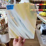 Lamberts Mouth Blown Special Yellow Opaque on Clear (Flash Glass) S12 Sheet Glass Colorado Glassworks LA112 (8.5x9in)  