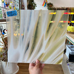 Lamberts Mouth Blown Special Yellow Opaque on Clear (Flash Glass) S12 Sheet Glass Colorado Glassworks LA113 (12.5x11.5in)  