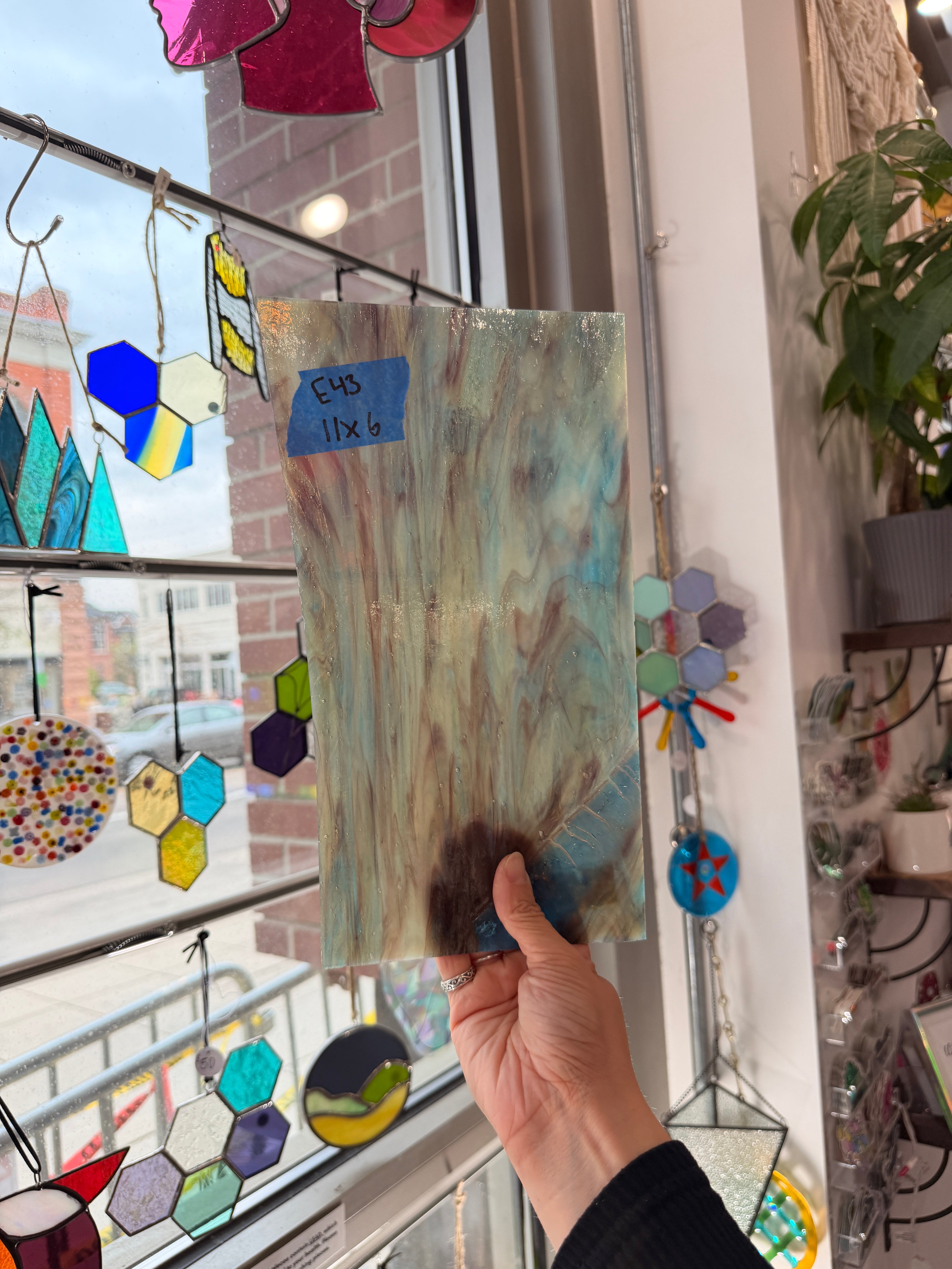 Purple Amber Wispy Transparent Kokomo Sheet Glass Kokomo