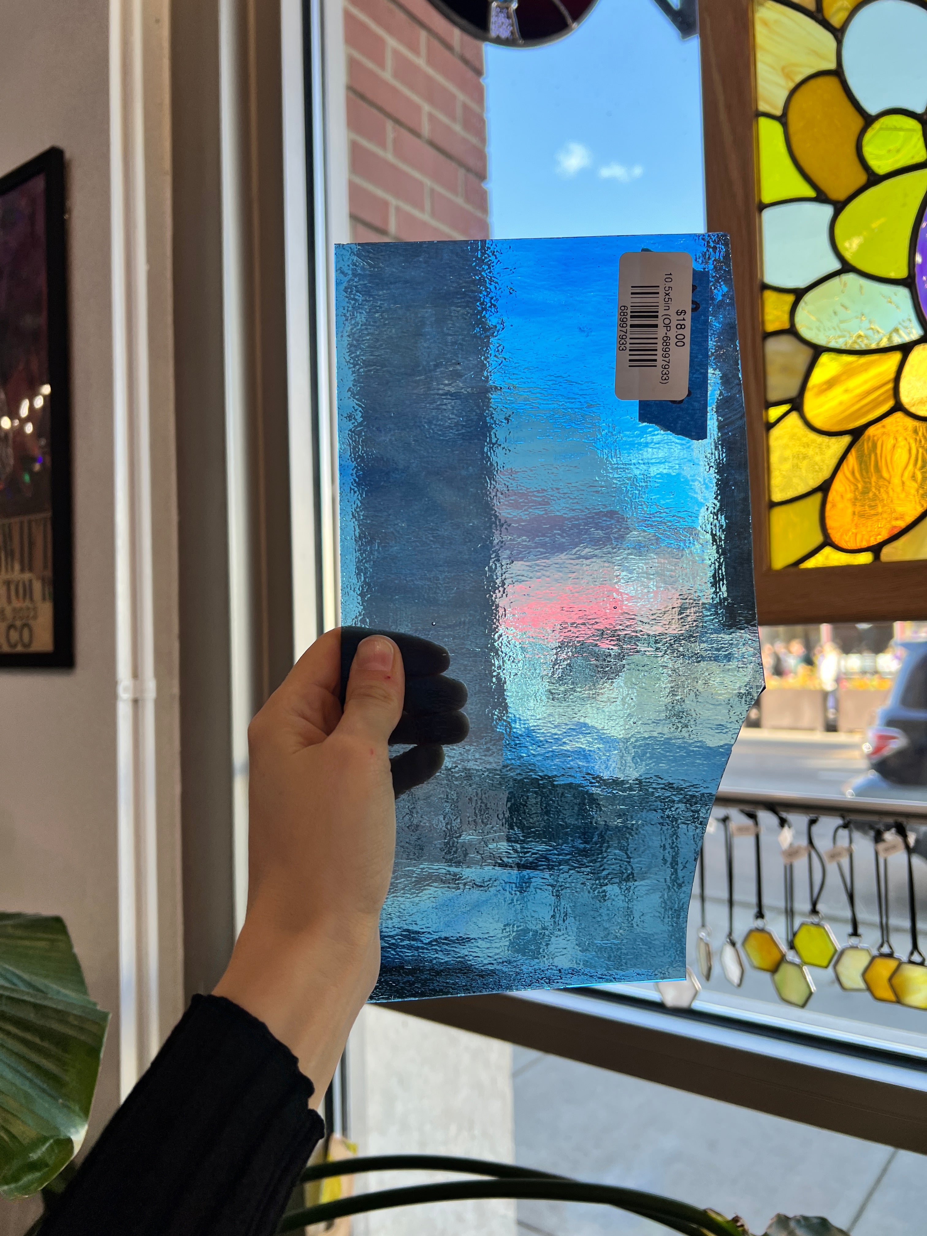 Blue Transparent Optimum Sheet Glass Colorado Glassworks