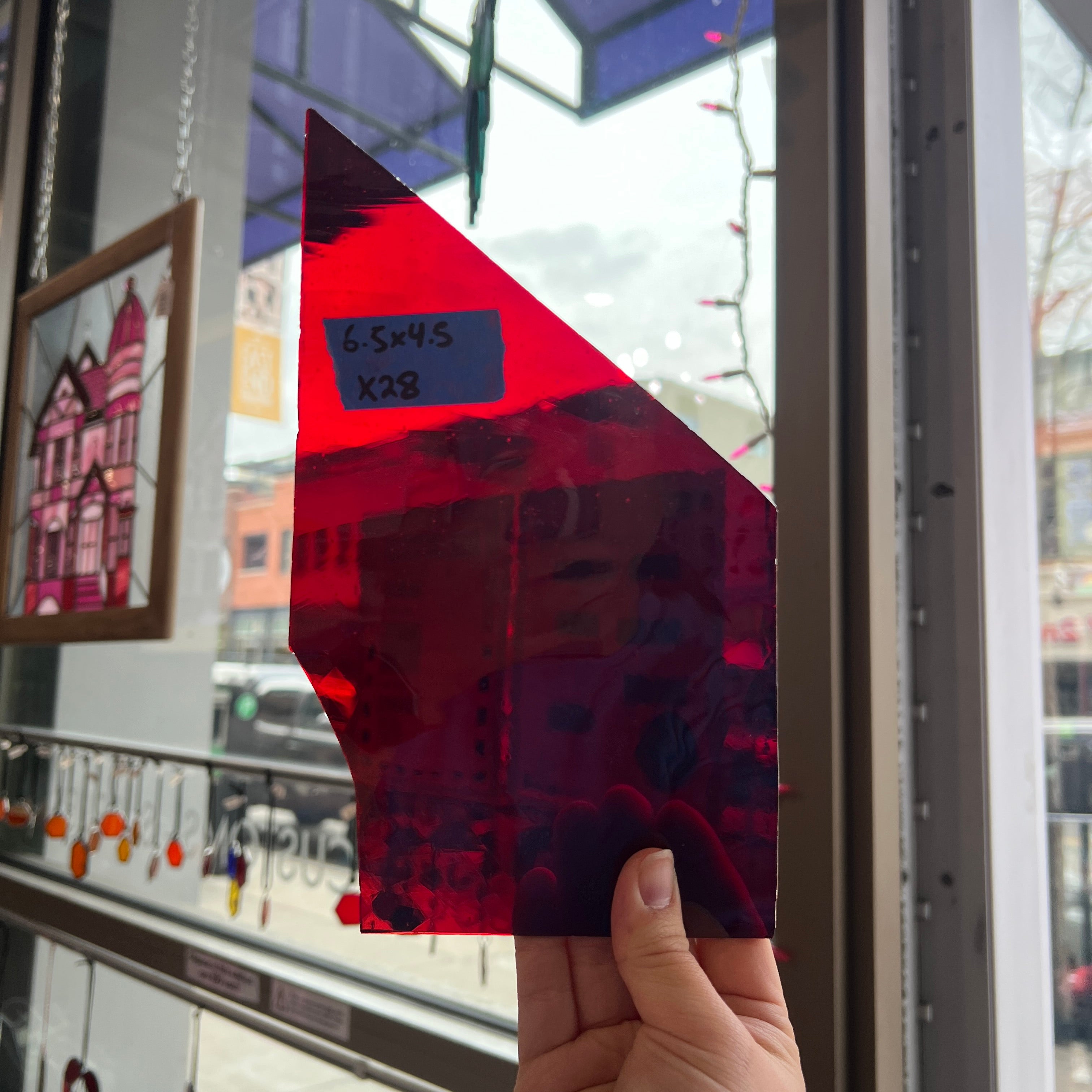 Red on Clear Misc. Flash Glass Sheet Glass Colorado Glassworks