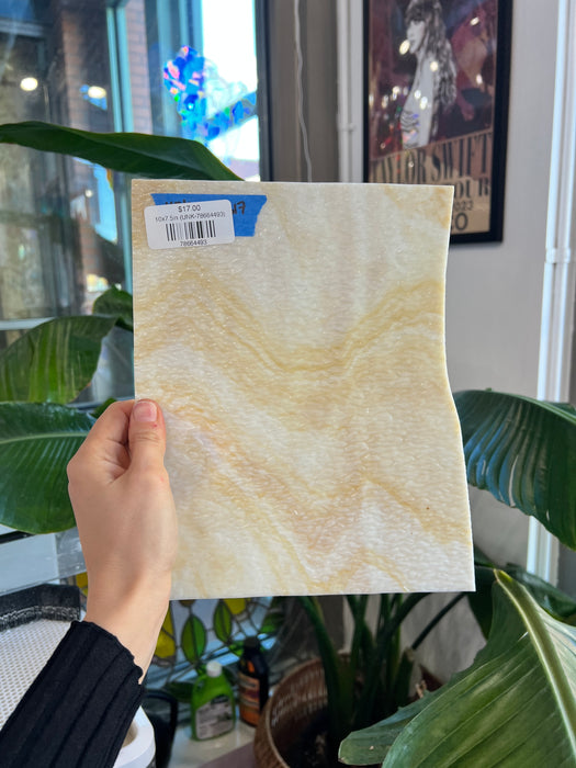 Textured White Tan Mixed Sheet Glass Colorado Glassworks