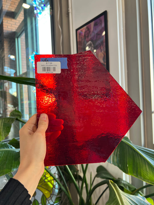 Red Transparent Youghiogheny Sheet Glass Colorado Glassworks