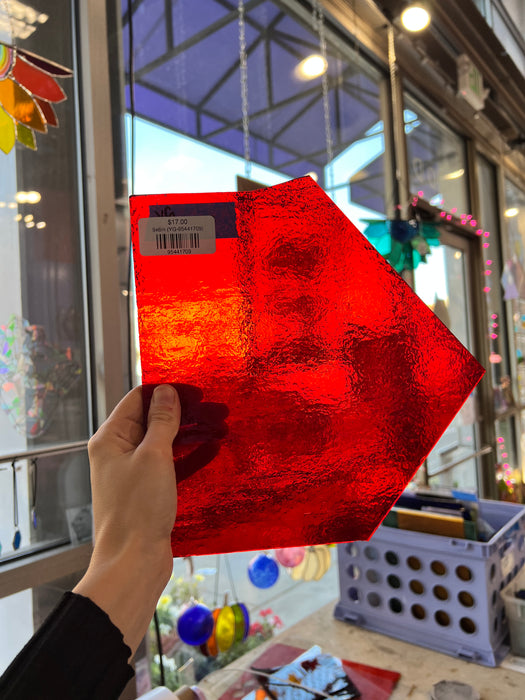 Red Transparent Youghiogheny Sheet Glass Colorado Glassworks
