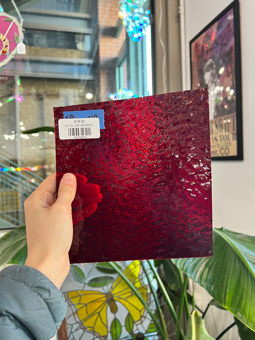 Red Granite Spectrum Sheet Glass Colorado Glassworks 8x7.5in (SP-99799853)