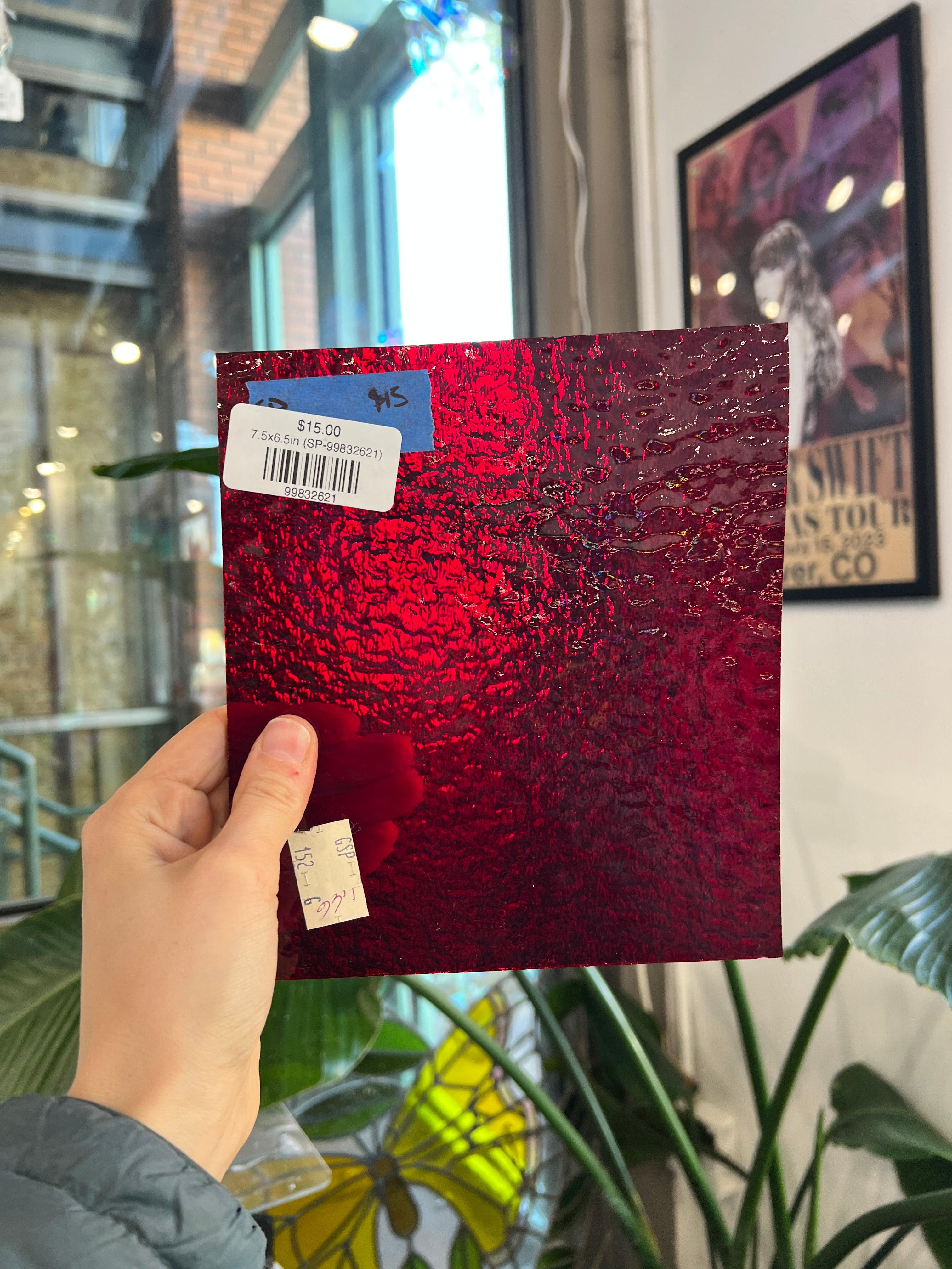 Red Granite Spectrum Sheet Glass Colorado Glassworks 7.5x6.5in (SP-99832621)