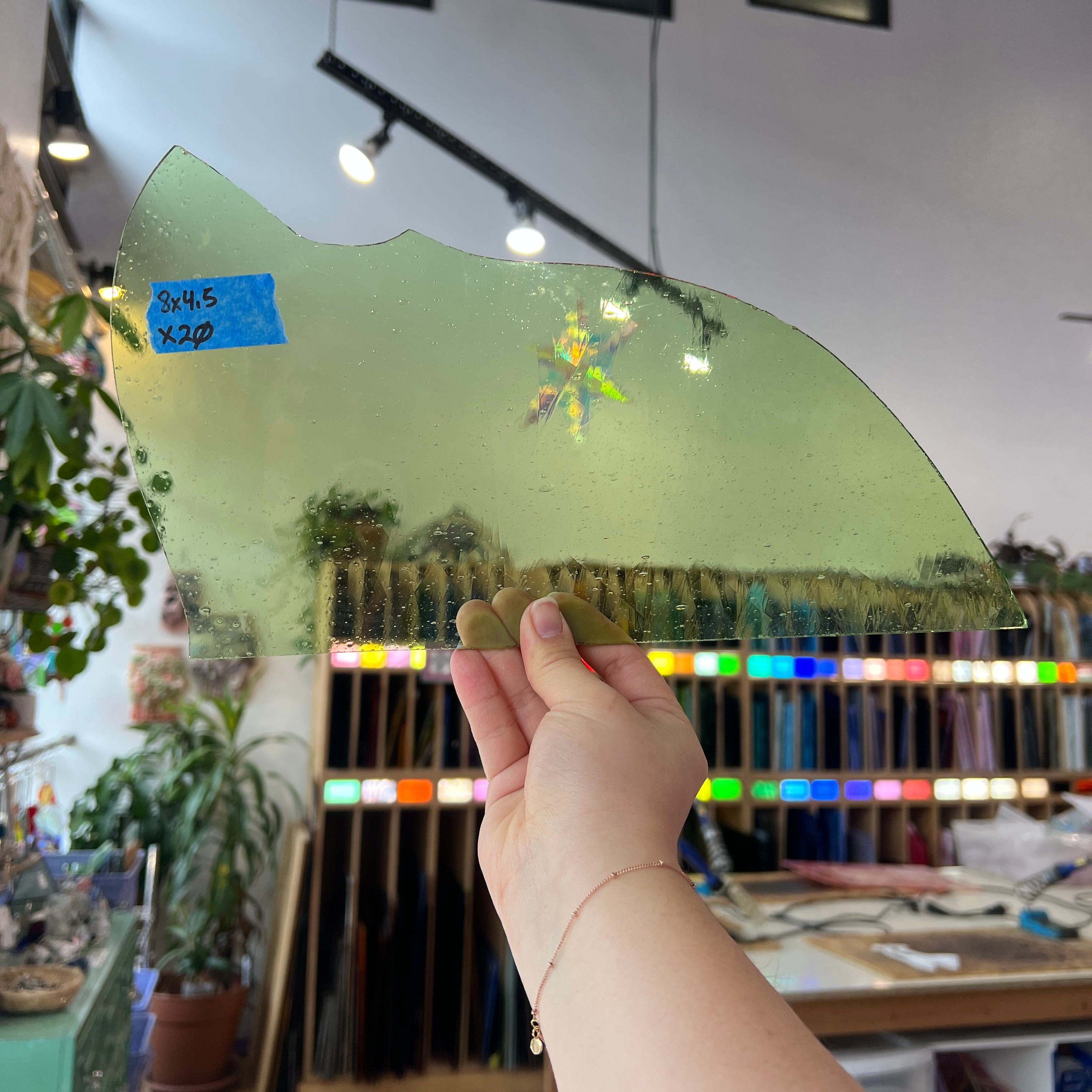 Antique Light Green Transparent Sheet Glass Colorado Glassworks