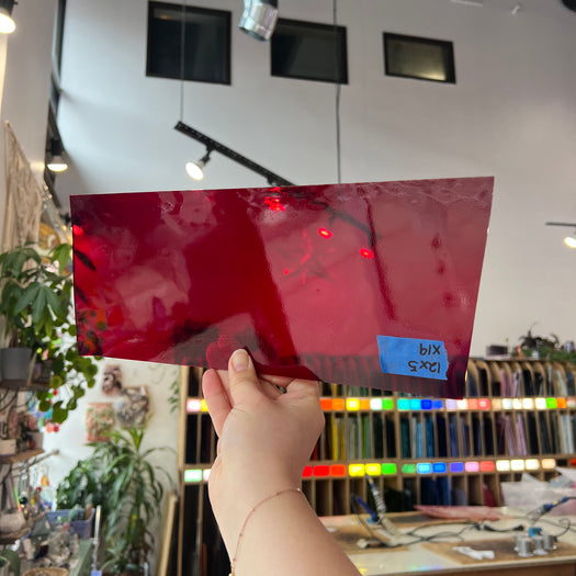 Red Transparent Spectrum Sheet Glass Colorado Glassworks