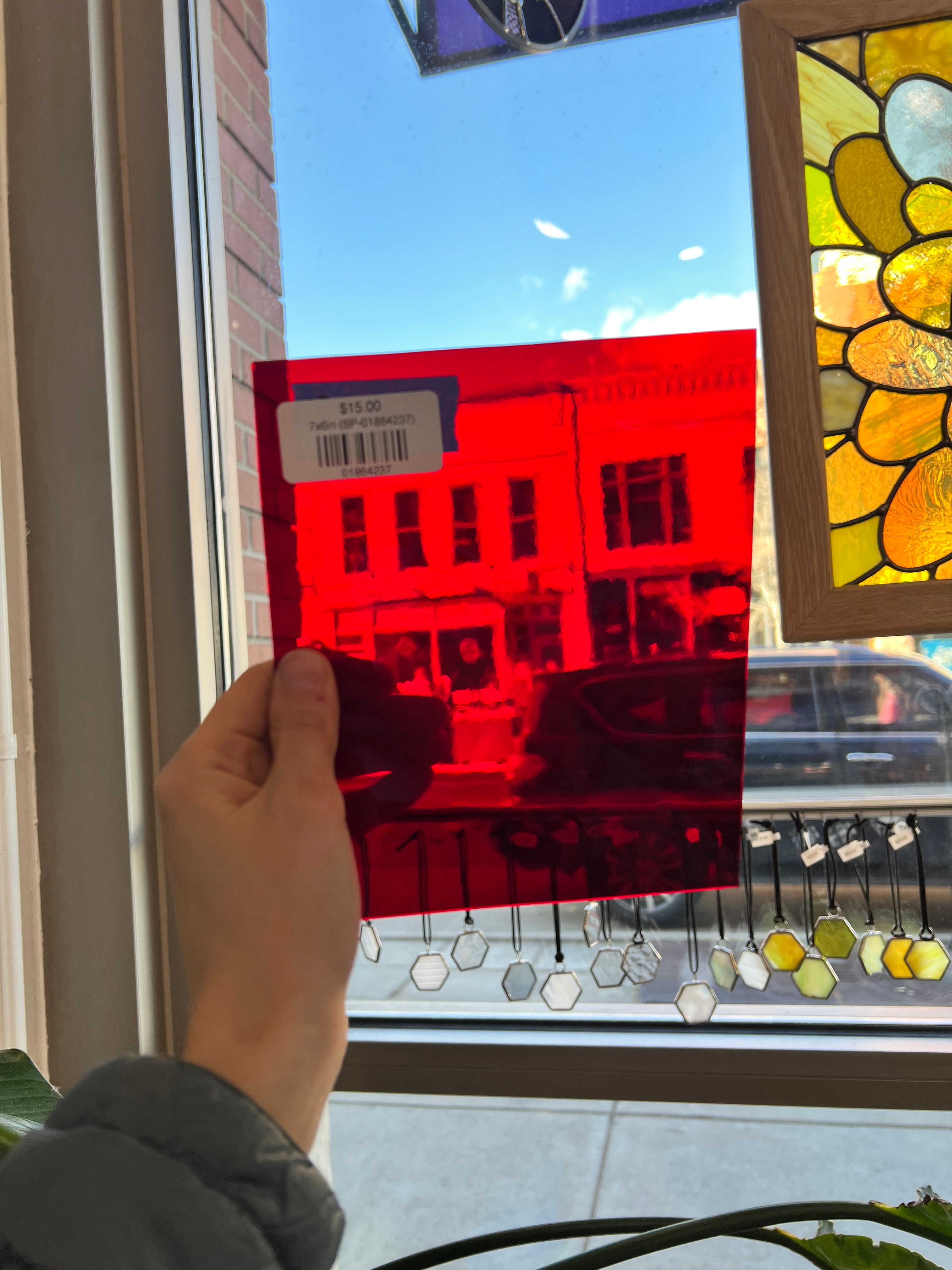 Solid Red Transparent Spectrum Sheet Glass Colorado Glassworks
