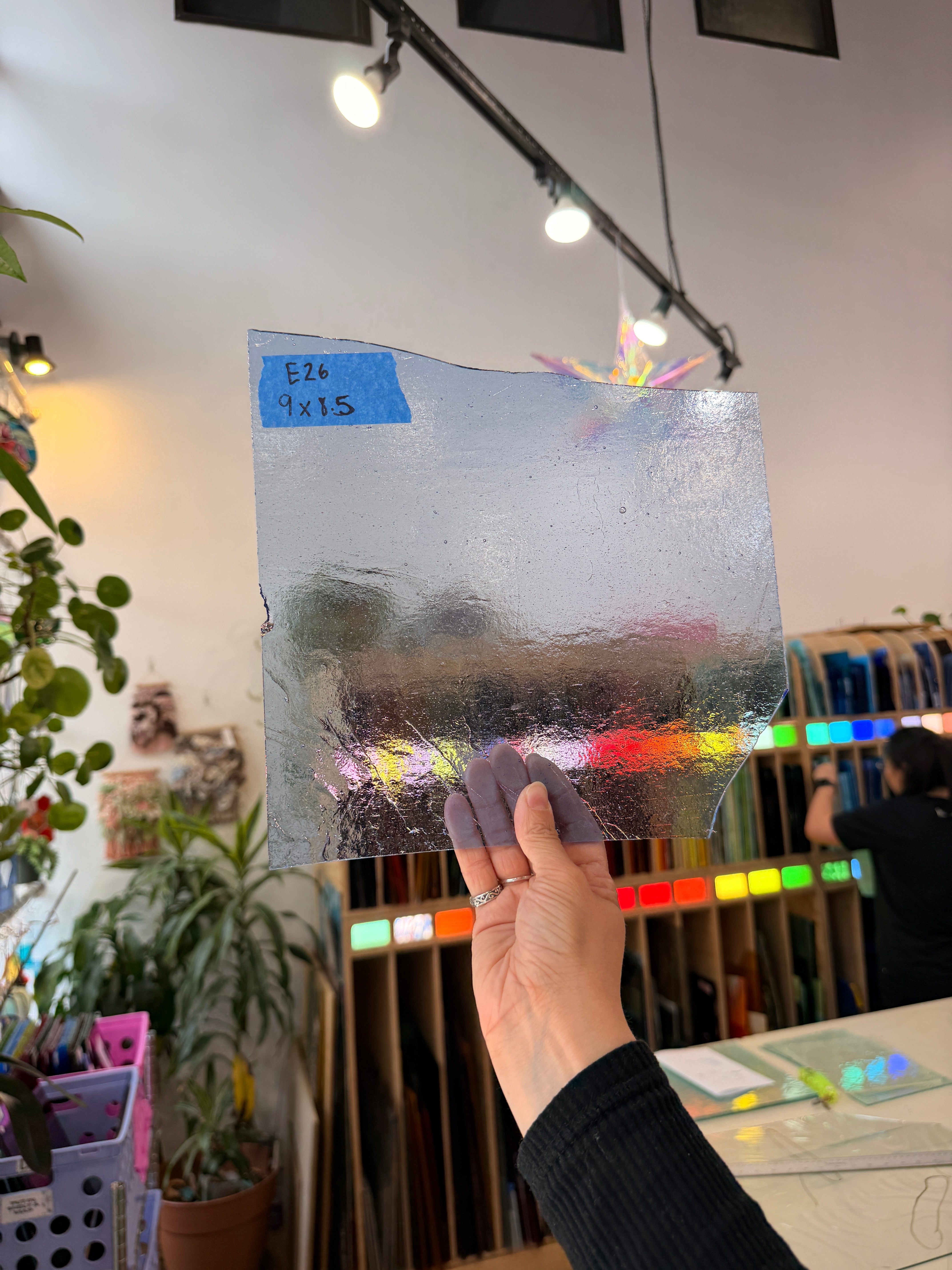 Transparent Light Gray Blue Kokomo Sheet Glass Bullseye