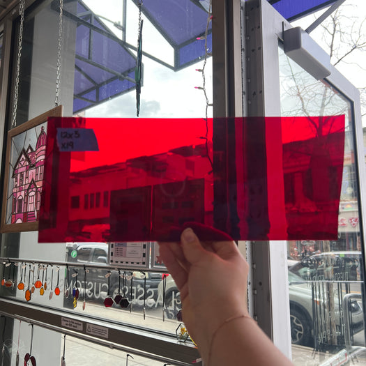 Red Transparent Spectrum Sheet Glass Colorado Glassworks