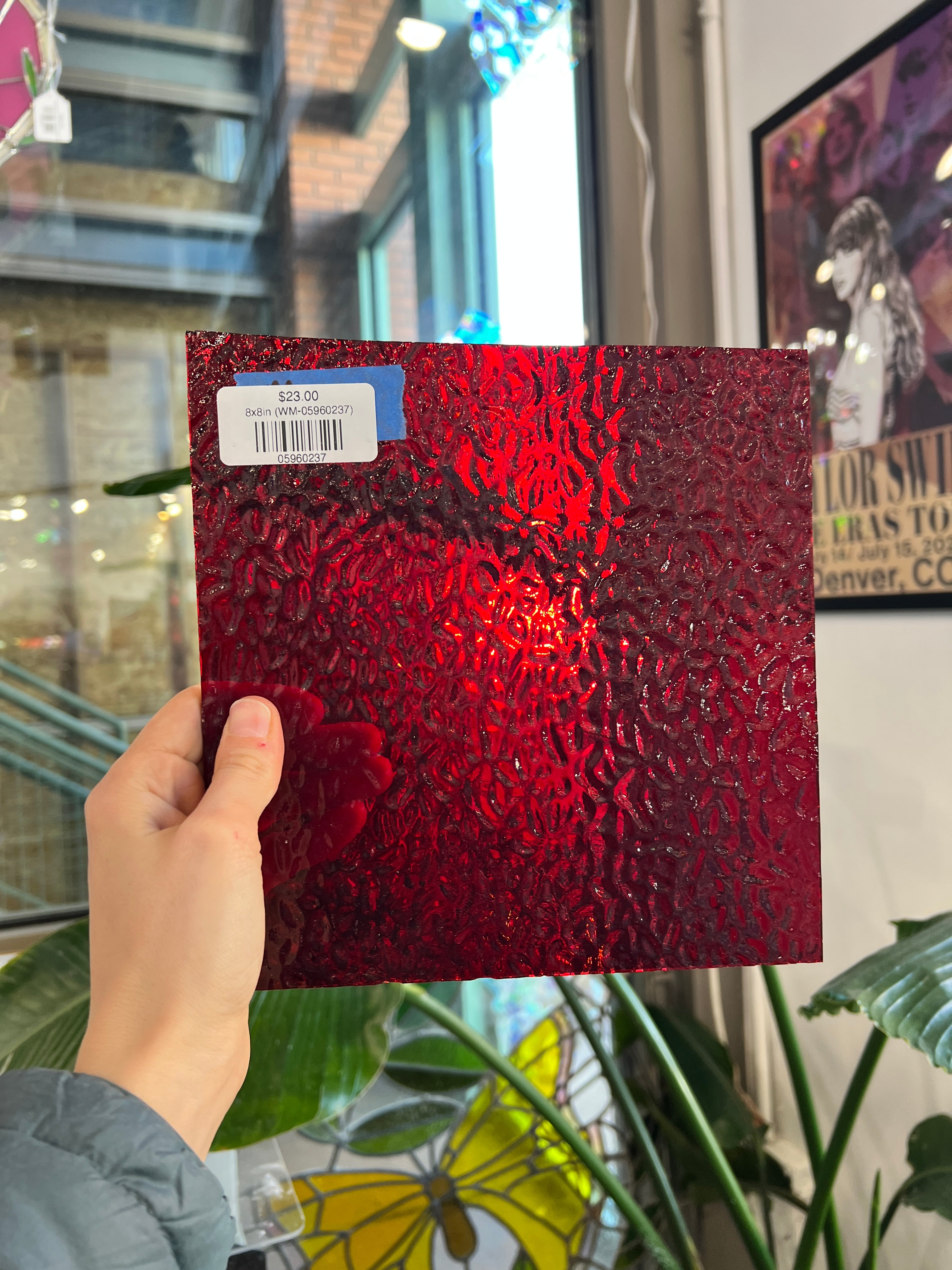 Red English Muffle Wissmach Sheet Glass Colorado Glassworks