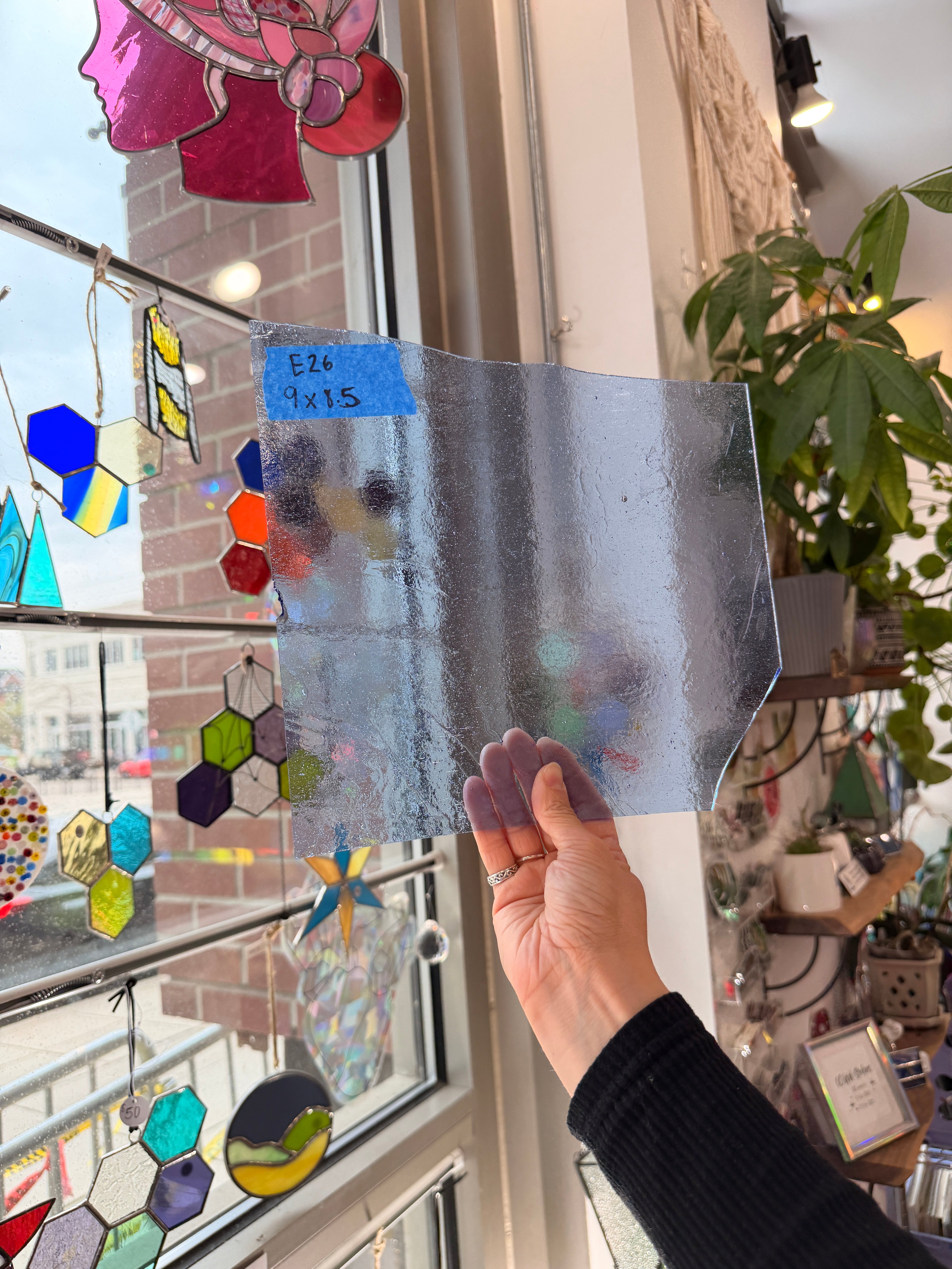 Transparent Light Gray Blue Kokomo Sheet Glass Bullseye