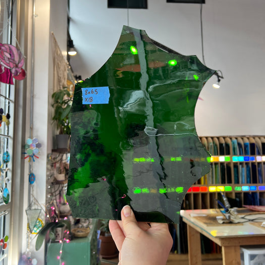 Green Mouth Blown Antique Sheet Glass Colorado Glassworks
