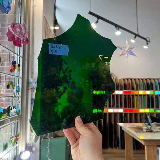 Green Mouth Blown Antique Sheet Glass Colorado Glassworks