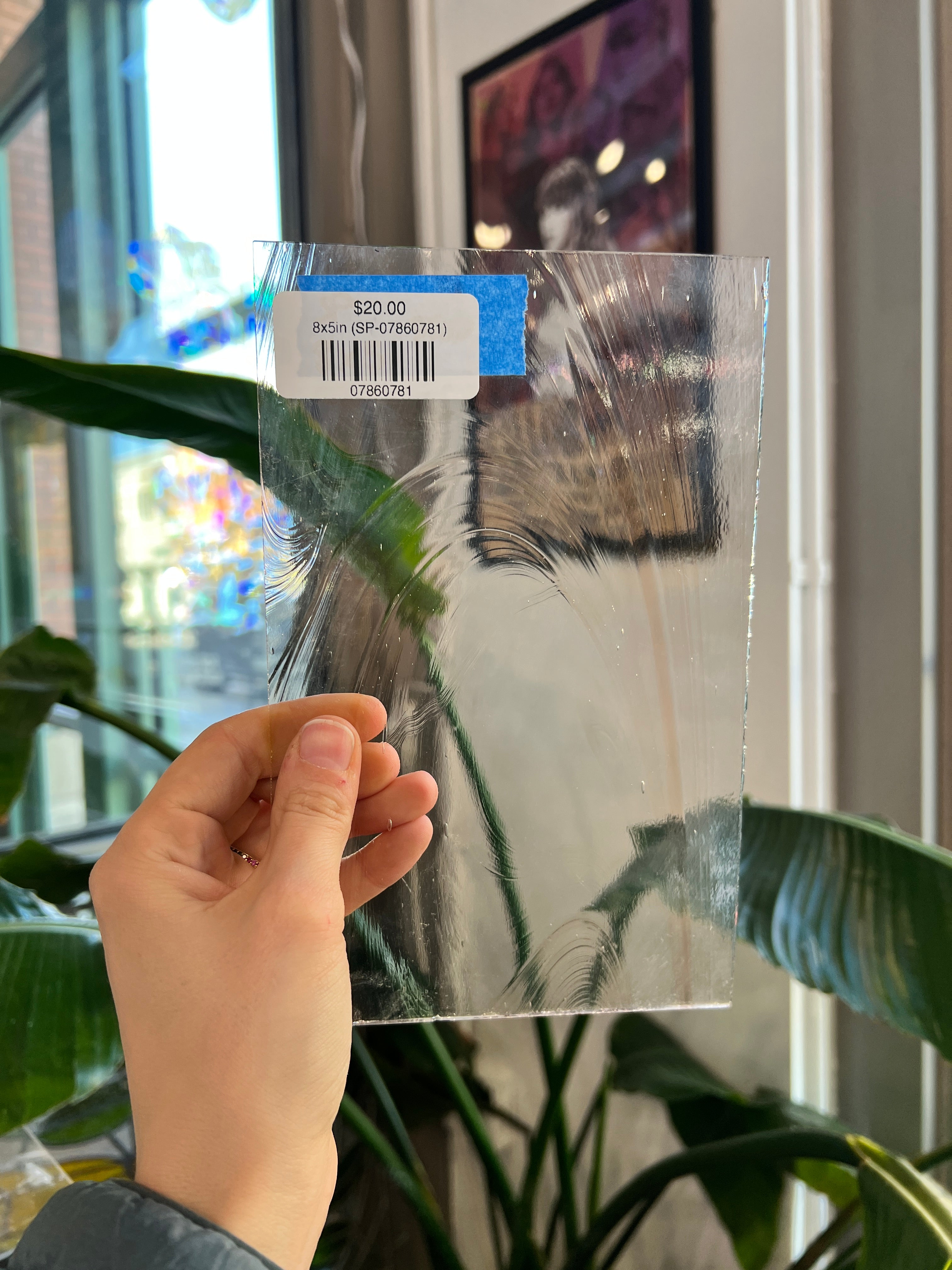 Light Pink Clear Baroque Spectrum Sheet Glass Colorado Glass Works 8x5in (SP-07860781)