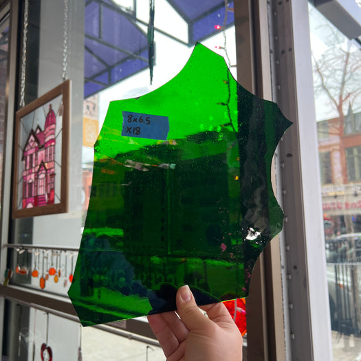 Green Mouth Blown Antique Sheet Glass Colorado Glassworks