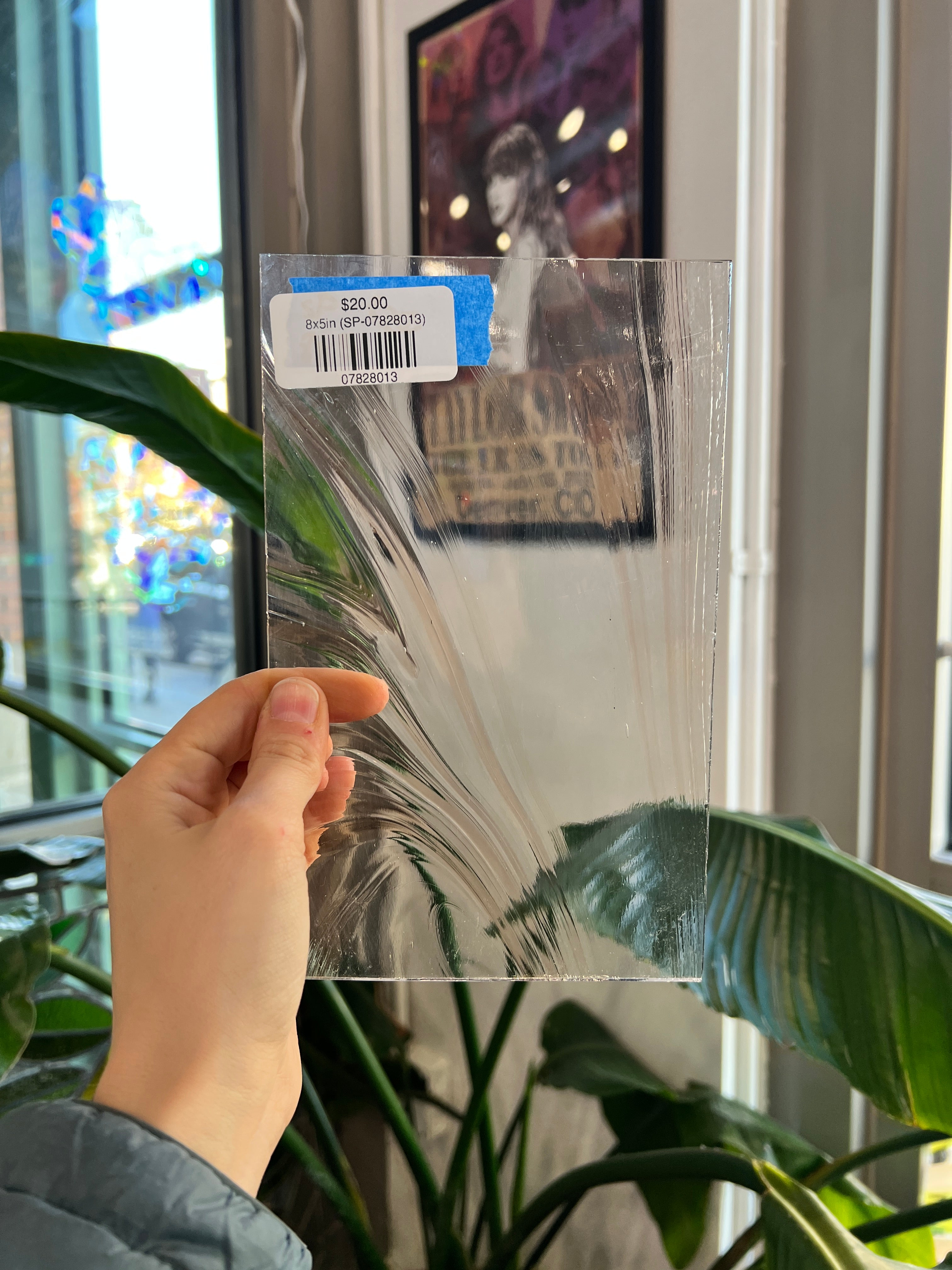 Light Pink Clear Baroque Spectrum Sheet Glass Colorado Glass Works 8x5in (SP-07828013)